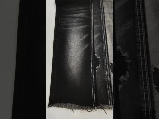 11.3oz Super-Soft Heavy Weight Cotton Polyester BLACK/BLACK Denim Fabric For  Jeans