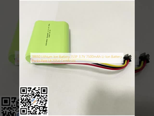 18650 リチウムイオン電池 1S3P 3.7V 7500mAh リチウムイオン電池パック UL2054 認証を取得