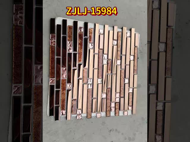 Mixed Plating Goldleaf Glass Mosaic Wall Tile for Hotel Bathroom Interior