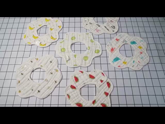 6-Piece Absorbent Muslin Bibs Skin Friendly Multiple Colors For Easy Washing