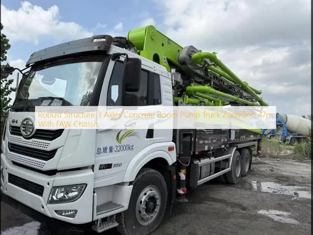 Robust Structure 3 Axles Concrete Boom Pump Truck 2021 Zoomlion 50m With Sitrak Chassis