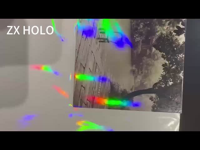 Adhesive Sticker Rainbow Self-Adhesive Transparent PVC PP Holographic Film A4 Vinyl Sheet Waterproof Cold Holographic Lamination Film