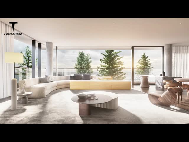 Motorized TV Cabinet 100 Inch Laser TV Cabinet Brown For Ultra Short Throw Projector