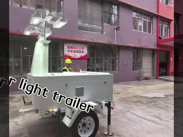 鉱山作業照明用高信頼性ソーラーパネル投光器トレーラー