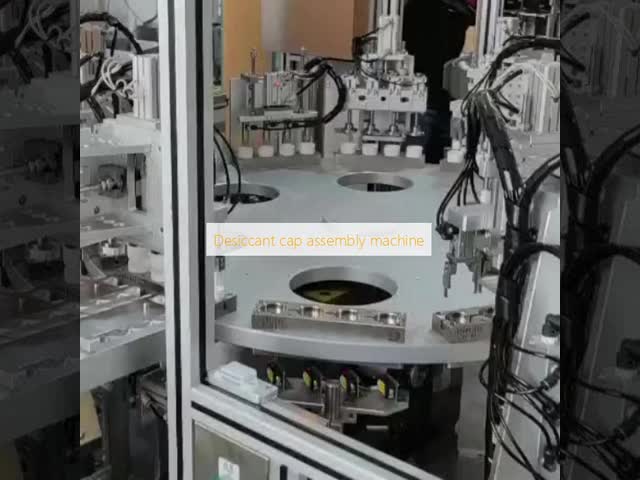 Fully Automatic Desiccant Cap Assembly Machine with 1500-8500pcs/hr Speed 2000kg Weight and 4kw/hr Power