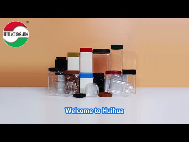 Food Grade PET Square Jar Screw Cap Direct Plastic Bottle For Clear Plastic Jars Candy Oatmeal Snacks Dried Fruit Empty Storage