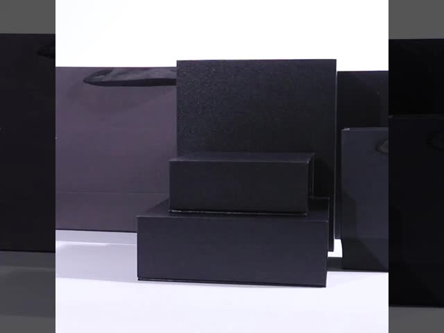 卸売製造高品質磁気ギフトボックス包装カスタムロゴ高級エコフレンドリー段ボール紙ブラック磁気ジュエリーボックス