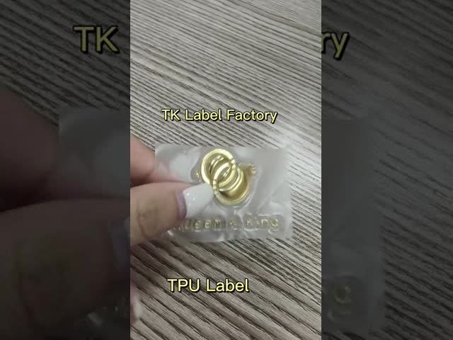 Waterproof Custom 3D TPU Heat Transfer Patches Gold Clothing Patches High Frequency Logo Hook And Loop