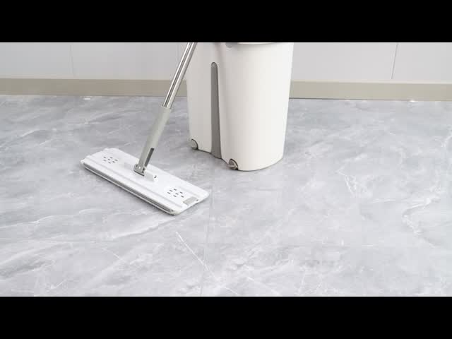 Self Wringer Flat Mops And Buckets Hands Free Reusable Washable Microfiber Flat Mop With Wringer