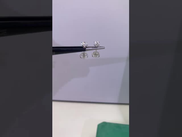 LuxuryShine Round Lab Grown Diamond Stud Earrings VVS2/VS1 Clarity 18K solid Gold custom Jewelry with IGI Certificate fashion earrings Valentine's Day gift
