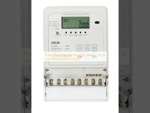 Three Phase Prepaid Electricity Meters , Plc Rf Commercial Electric Meter