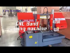 Horizontal Industrial Band Saw GSK4250 PLC Control Automatic Metal Cutting Machine