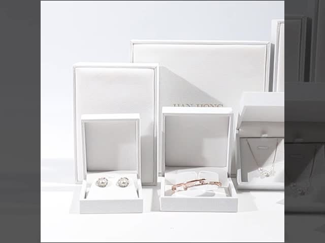 high end velvet square white jewelry box for bracelet Necklace ring packaging