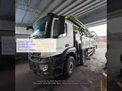 Pompes à béton utilisées 2022 Zoomlion 52m 52m pompe avec camion Scania video