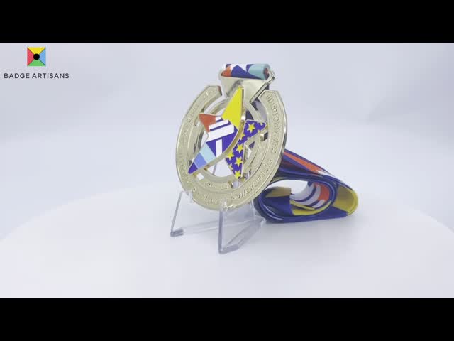 3″ 76mm Zinc Alloy Winter Skiing Metallic Christmas Running Medals Ski Race Award