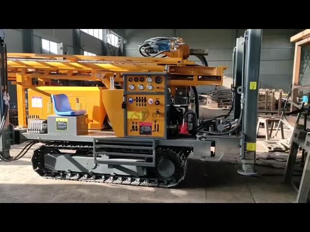 Yuchai 91 KW 4 cilindros de perforación de pozos neumáticos con carrera ajustable de la pierna El video