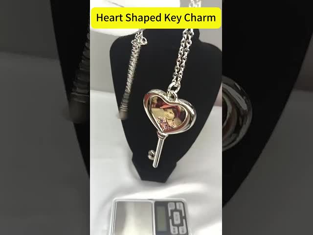 Valentine'S Day Gift DIY Zinc Alloy Sublimation Photo Heart Key Keychain