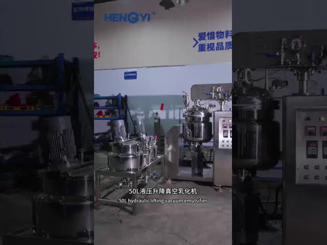 Stainless Steel Hydraulic Lift Vacuum Emulsifying Mixer Machine 50L