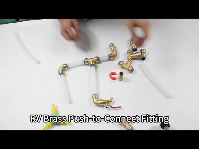 Brass Push Fit Swivel Tee Connector for PEX and Copper Pipes