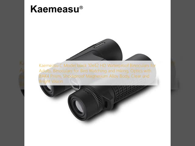 Kaemeasu C Model black 10x42 HD Waterproof Binoculars for Adults, Binoculars for Bird Watching and Hiking, Optics with BAK4 Prism, Shockproof Magnesium Alloy Body, Clear and Bright Vision