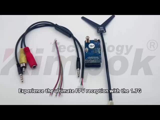 1.7G高感度ドローン映像伝送受信機、FPV受信体験のために同シリーズの送信機と精密にマッチング