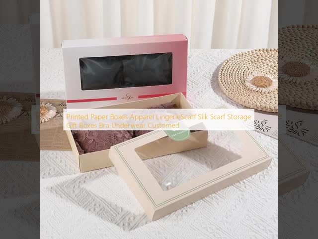 Recyclable Lingerie Printed Paper Boxes Lingerie Scarf Storage Boxes ODM