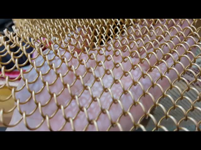 Gold Bronze Color Decorative Metal Mesh Curtain Coil Drapery Panel Wall