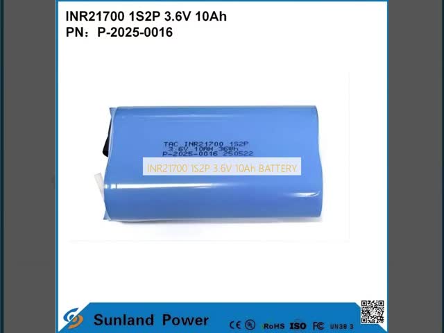 INR21700 1S2P 3.6V 10Ah BATTERY  Is Suitable For Wireless Surveillance Cameras Smart Door Locks Portable Medical Monitors Industrial Sensor Gateways Drones RC Models Robots Consumer Electronics
