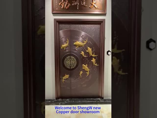 Grey Customized Residential Copper Door Swig Left Steel Entrance Door