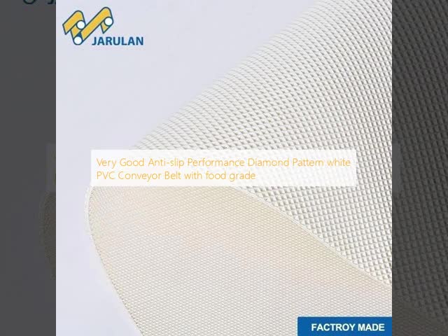 Diamond Pattern White PVC Conveyor Belting 3mm Thick Food Grade Anti Slip