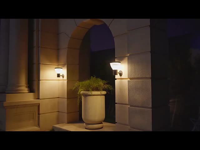 Modern Outdoor IP65 Garden Solar Wall Light Warm White LED Induction Wall Lamp