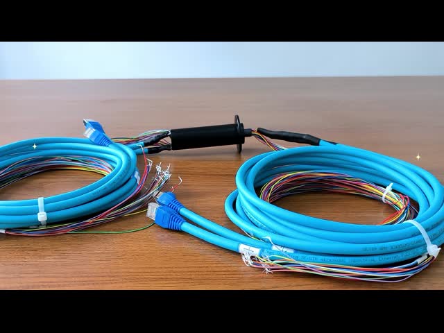 32-way power and 2-way Gigabit network slip ring 25mm OD aluminum alloy housing