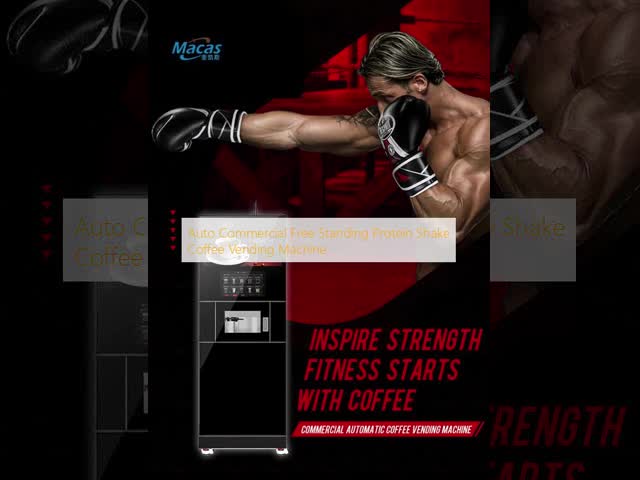 Touch Screen Instant Coffee Vending Machine with 4 Mixers and 3.8L*8 Instant Powder Canisters and High Pressure Espresso Brewer