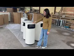 Plastic Wood Garbage Sorting Bin Customized Park Outdoor Steel Trash Can