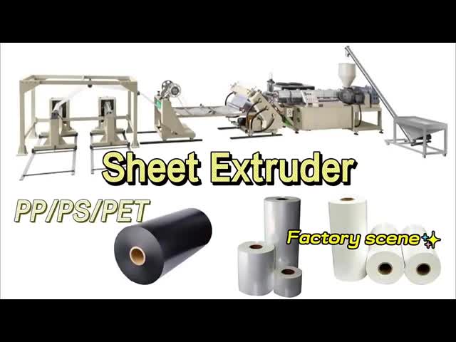 90rpm PP PS Sheet Extrusion Lines Plastic Sheet Extruder Machine Snigle Screw