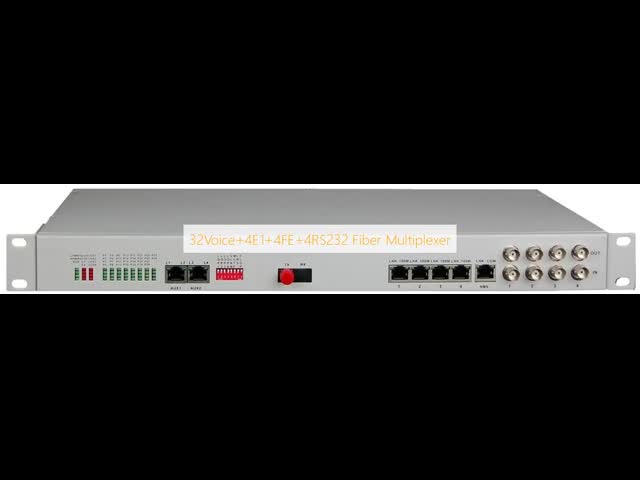 8/16-Ch FXO/FXS + 8-Ch E1 + 4-Ch 10/100M ETH + 4Ch RS232/422/485 Fiber Multiplexer