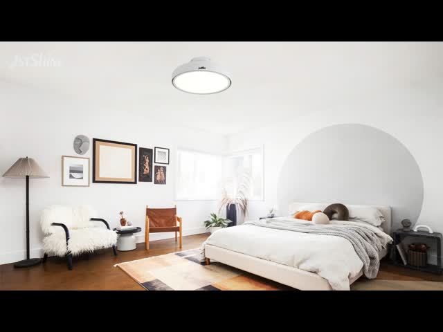 20-Inch LED Ceiling Fan with Quiet DC Motor and Flush Mount Design for Bedroom