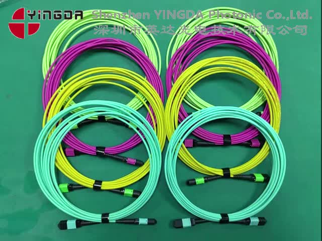 400G MPO Cable MPO to MPO Patch Cord Female OM3 16 Fiber Type B 5M