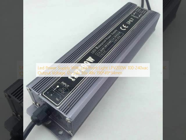 Led Power Supply With Led Point Light LPV200W 200-240vac Output Voltage 12v 24v 36v 48v 190*49*34mm