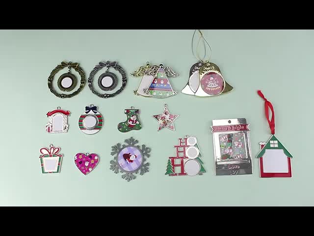 Sublimation Christmas Hanging Ornaments Metal Pendant For Christmas Tree Decoration