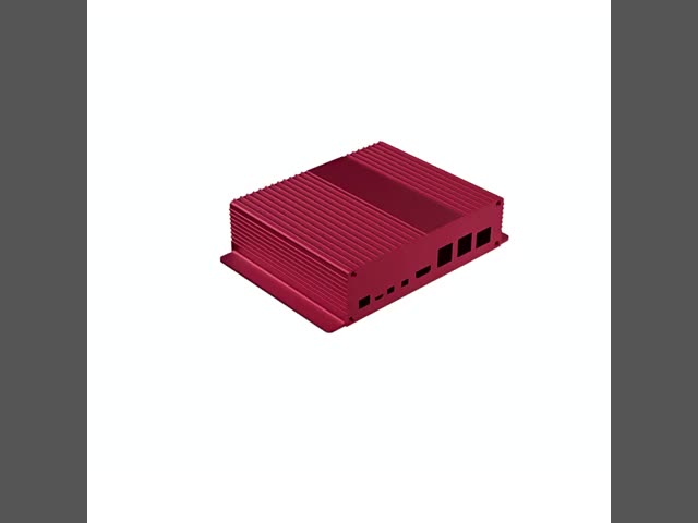 160*46*150mm Anodized Black Aluminum Cooling Case With Flange Wall Mount