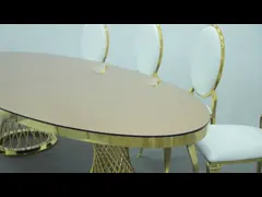 Μόδα Fishtail Legs Γάμος Καρέκλα Χρυσό Ανοξείδωτο Ατσάλι Κρύσταλλο Κουμπί Τραπεζαρία Καρέκλα για Ξενοδοχείο Πολυτελές Εστιατόριο