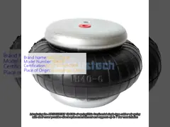 FS 40-6 1/8NPT 63029 Molla pneumatica Continental a soffietto singolo in gomma con piastra di copertura in acciaio