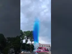 6 colpi Blu Viola Verde Colore Fumo Miniera Tubo interno Pirotécnica gratuita Torta diurna Fuochi d‘artificio