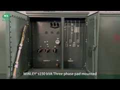 Transformador montado en una almohadilla de 3 fases de 150Kva de 12870V a 208V de alimentación radial