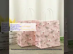 Floral Printed Kraft Paper Gift Bags Versatile For GiftsApparel Shopping  Coffee