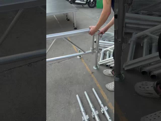 Adjustable Aluminum Folding Stage Platform With Alloy Stair Rise