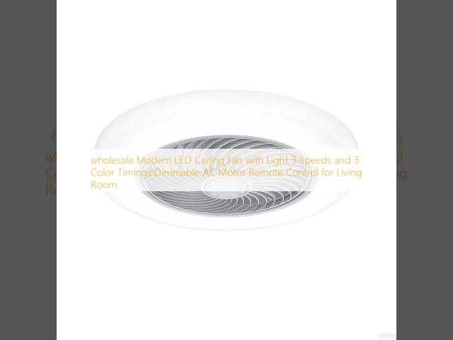 wholesale  Modern LED Ceiling Fan with Light 3 Speeds and 3 Color Timings Dimmable AC Motor Remote Control for Living Room