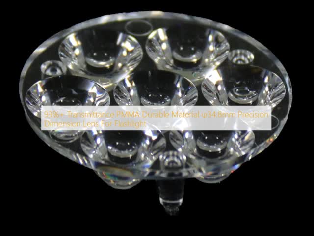 93% Transmittance PMMA LED Lens φ34.8mm for Flashlight 3737/3535