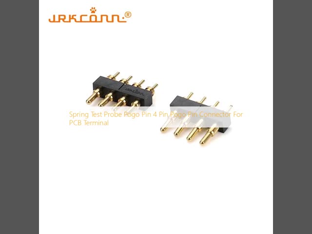 4Pin Spring Loaded Connectors Straight DIP Pogo Pin Connector Gold Flash
